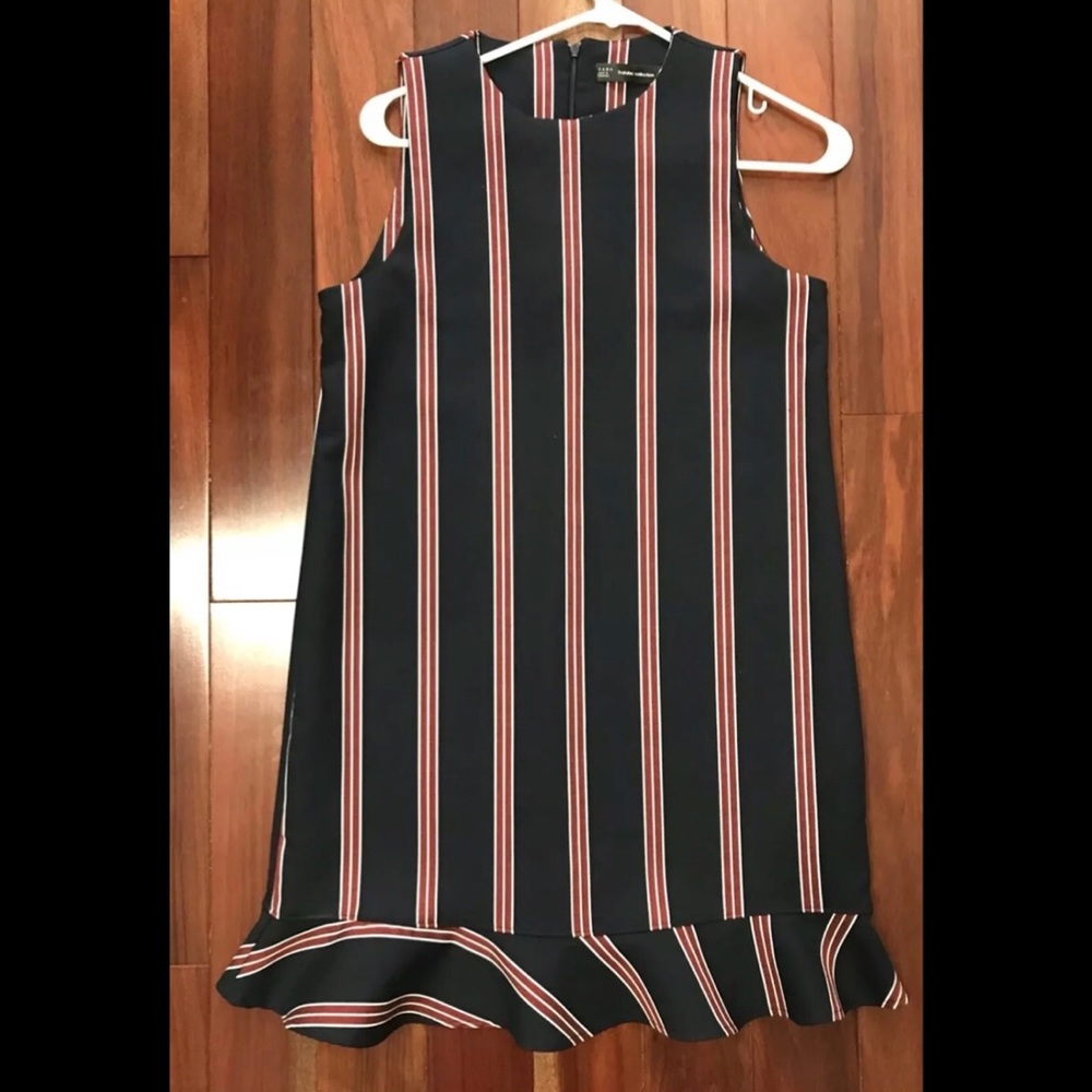 Zara ruffle hem mini dress NWoT S